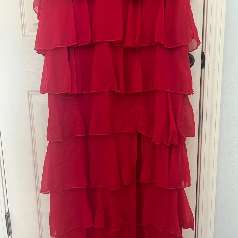 Floor-Length Ruffle Slit Dress - Picture 6 of 7